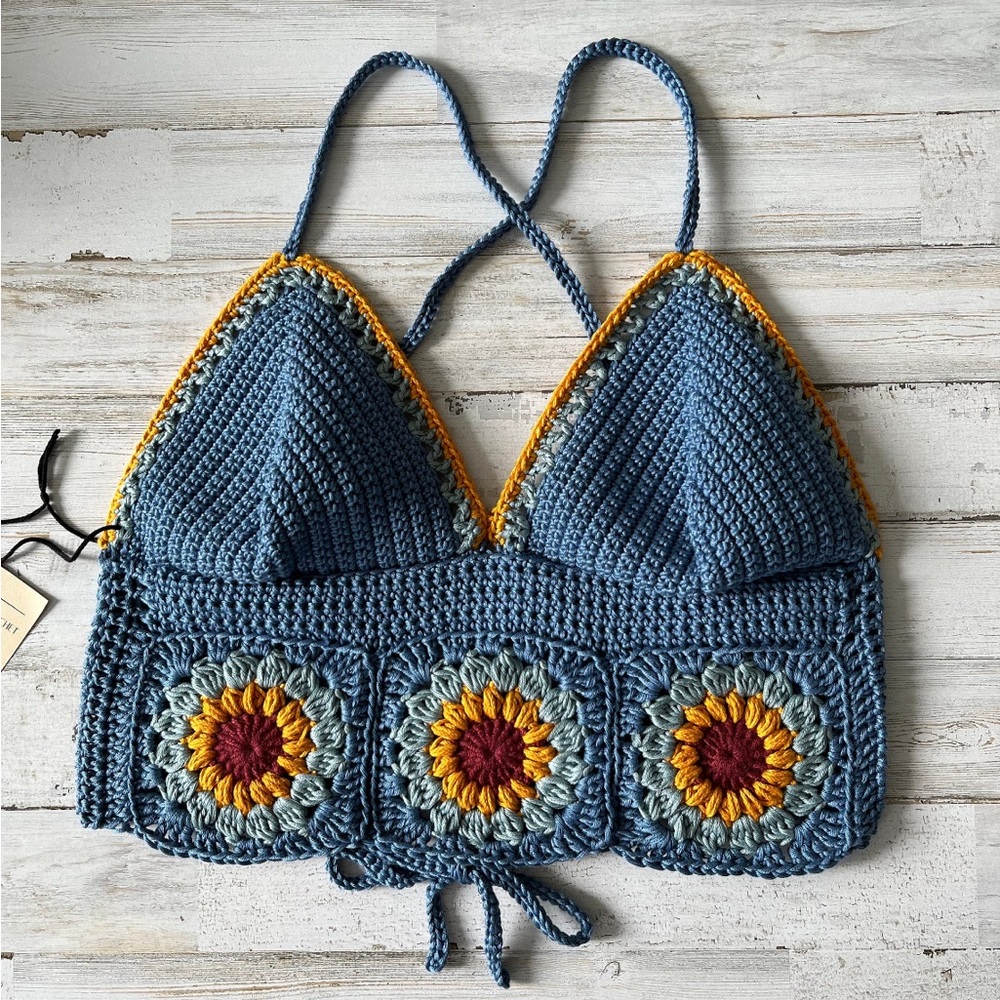 Handmade Blue Crochet Crop Top